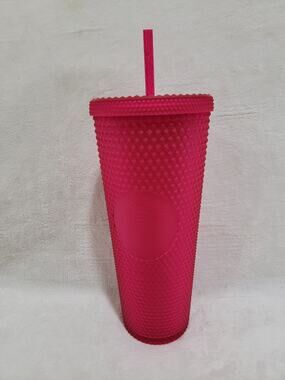 Starbucks Hot Pink Soft Touch Studded Tumbler Venti 24Oz Cold Cup 2023